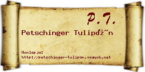 Petschinger Tulipán névjegykártya